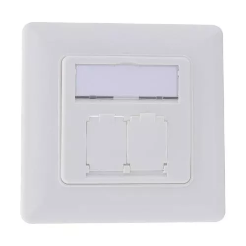 Rahmenset für 2x RJ45, schmale Bauform 32 mm, Keystone SNAP-In, UP, weiß