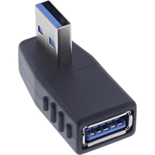 Preview: USB-A Adapter 270° horizontal gewinkelt – USB 3.2 Gen 1, A Stecker auf A Buchse