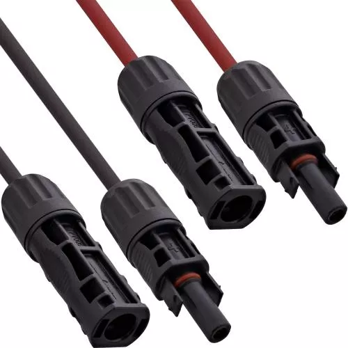 Solarkabel Verlängerung 6 mm² (2×1,5 m, Schwarz/Rot)