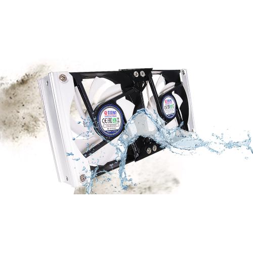 Preview: Titan TTC-SC20(C)V2+ Kühlschrank-Doppellüfter 140x25mm IP55, Timer Gleichrichter