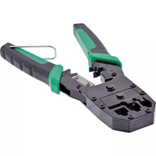 Modular Crimpzange für RJ11, RJ12, RJ45 – mit Schneid- und Abisolierfunktion