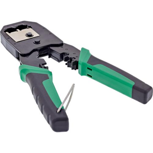 Preview: Modular Crimpzange für RJ11, RJ12, RJ45 – mit Schneid- und Abisolierfunktion