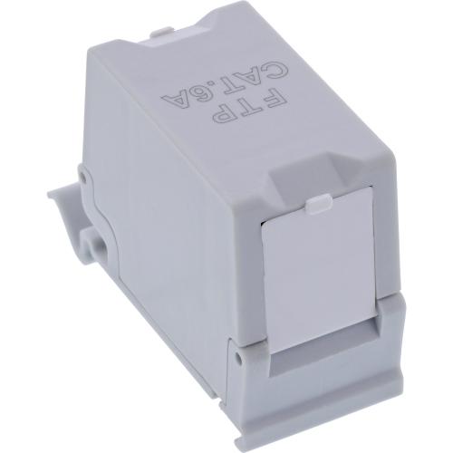 Preview: Cat.6A RJ45 Doppelkupplung für Hutschiene – 10G-tauglich, geschirmt
