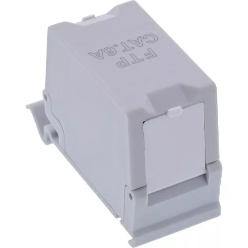Cat.6A RJ45 Doppelkupplung für Hutschiene – 10G-tauglich, geschirmt