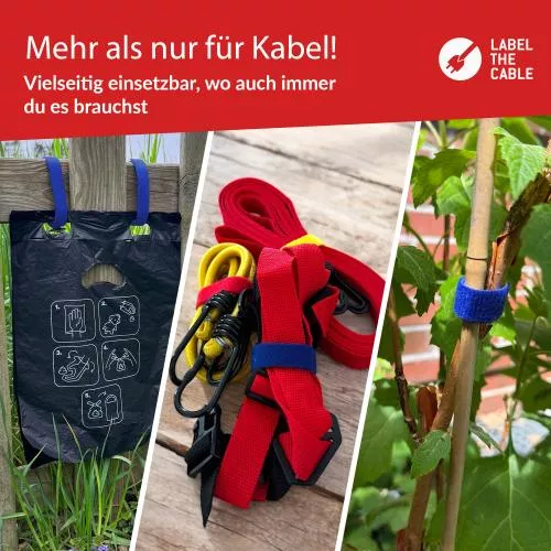 Label-The-Cable LTC PRO Roll Strap, doppelseitige Klettbandrolle, 25m, blau
