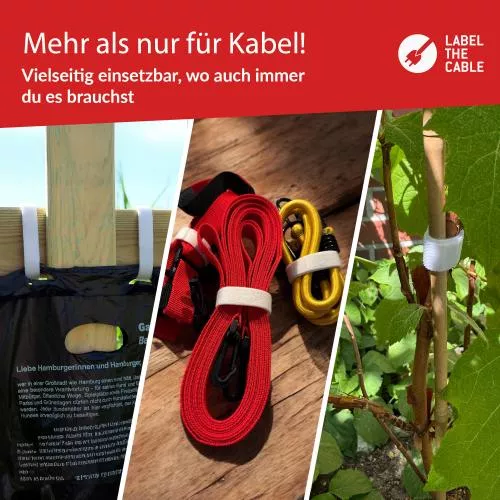 Label-The-Cable LTC PRO Roll Strap, doppelseitige Klettbandrolle, 25m, weiß