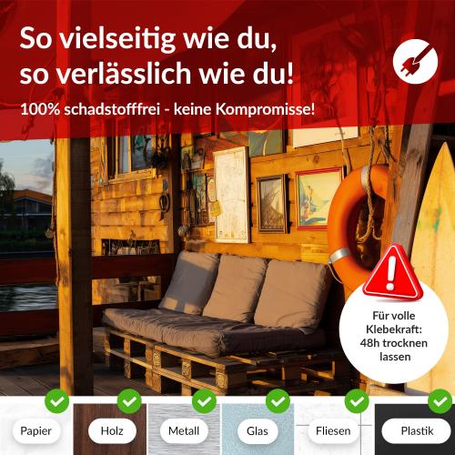 Preview: Label-The-Cable LTC Tough Tape Strap, Outdoor Klettbandrolle 50mm, schwarz, 5m