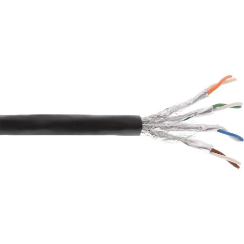 Cat 7A Außen-Verlegekabel, S/FTP, PiMF, AWG23, PE-Mantel, 1200 MHz, Schwarz