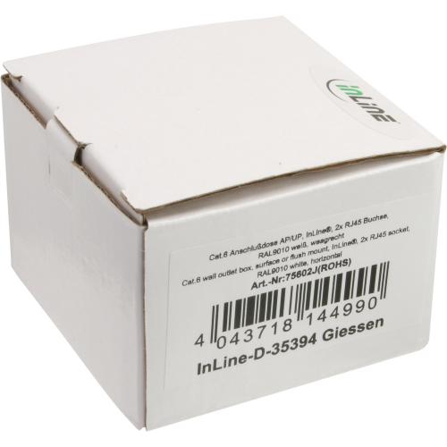 Preview: Netzwerkdose Cat 6 AP/UP 2-fach – LSA-Anschluss, geschirmt, waagerecht, weiß