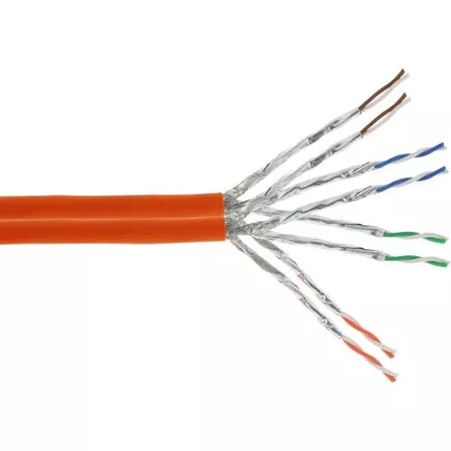 Cat 7A Duplex Verlegekabel, S/FTP, PiMF, 2×AWG23, LSOH, 1200 MHz, Eca, Orange