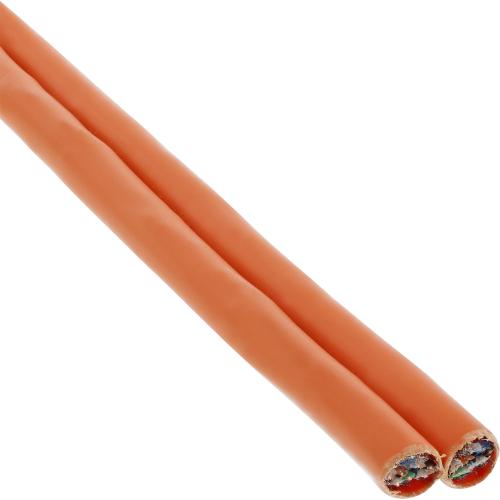 Preview: Cat 7A Duplex Verlegekabel, S/FTP, PiMF, 2×AWG23, LSOH, 1200 MHz, Eca, Orange