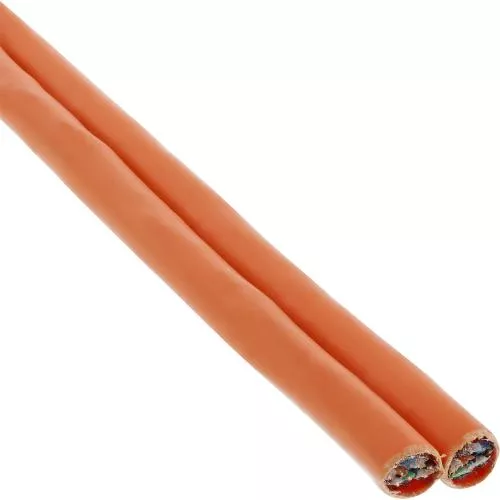 Cat 7A Duplex Verlegekabel, S/FTP, PiMF, 2×AWG23, LSOH, 1200 MHz, Eca, Orange