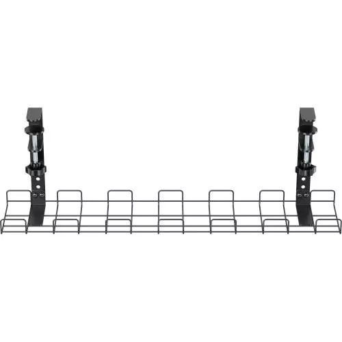Kabelführungsgitter 60 cm zur Tischmontage, schwarz – mit Schraubklemmen, 5 kg Traglast