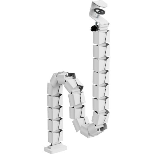 Flexibler Kabelkanal mit Tischklemme – 2-Kammer-System – bis 134 cm – weiß