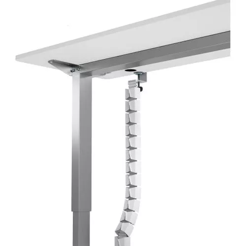 Flexibler Kabelkanal mit Tischklemme – 2-Kammer-System – bis 134 cm – weiß
