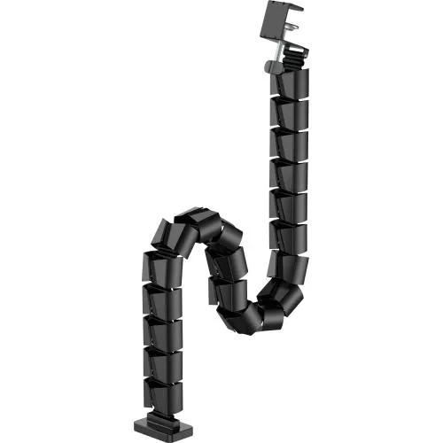 Flexibler Kabelkanal mit Tischklemme – 2-Kammer-System – bis 134 cm – schwarz