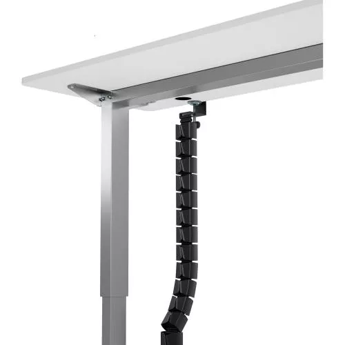 Flexibler Kabelkanal mit Tischklemme – 2-Kammer-System – bis 134 cm – schwarz