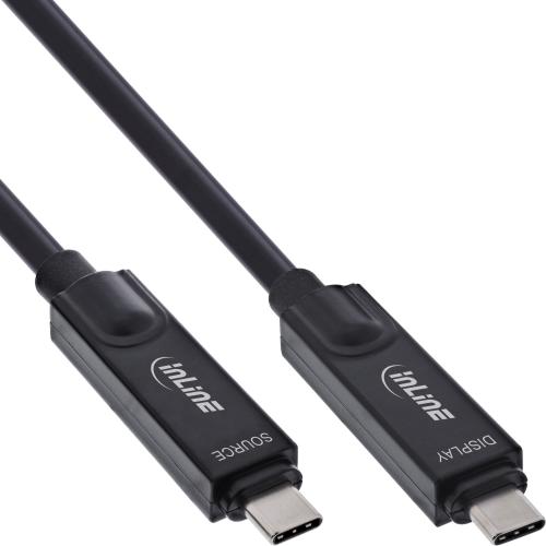 USB 3.2 Gen2 AOC Kabel – USB-C Stecker/Stecker – 8K60Hz – 60W – schwarz