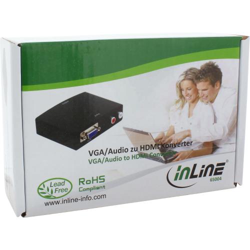 Preview: InLine® Konverter VGA+Audio zu HDMI Eingang VGA und Chinch Audio Stereo Ausgang HDMI