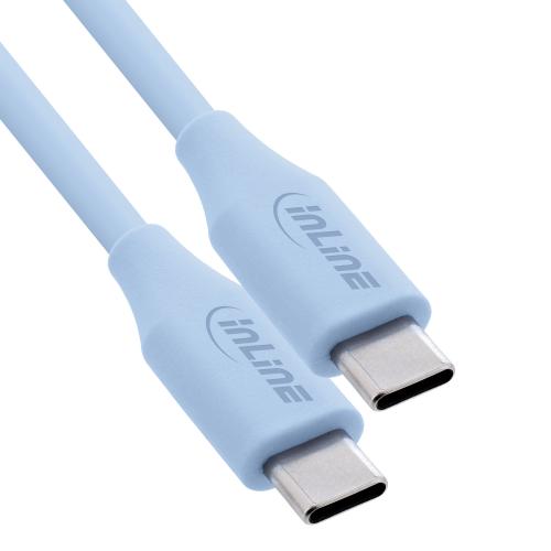 USB-C Schnellladekabel – 100W – Silikon – Eisbonbon (blau)
