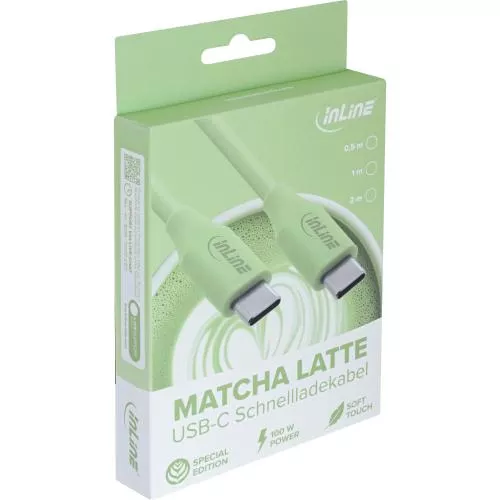 USB-C Schnellladekabel – 100W – Silikon – Matcha Latte (grün)