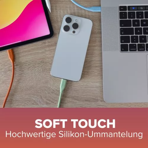 USB-C Schnellladekabel – 100W – Silikon – Wild Berry (lila)