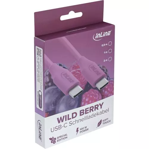 USB-C Schnellladekabel – 100W – Silikon – Wild Berry (lila)
