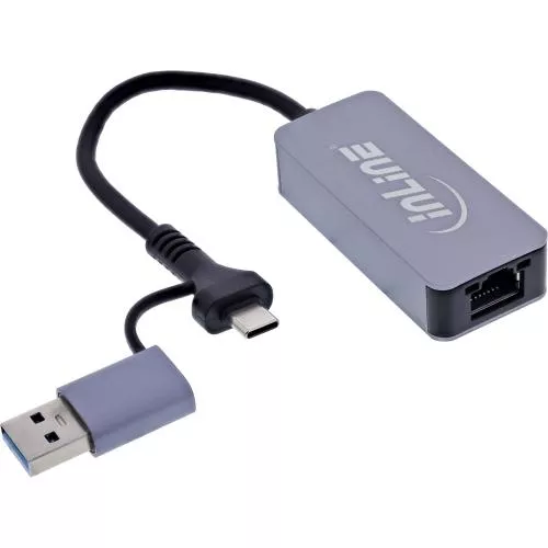 USB 3.2 zu 5 Gb/s Netzwerkadapter mit USB-C / USB-A Anschluss zu RJ45