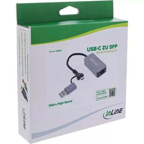 USB 3.2 zu 5 Gb/s Netzwerkadapter mit USB-C / USB-A Anschluss zu RJ45