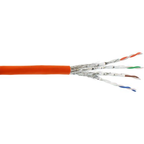 Preview: Cat 7 Verlegekabel S/FTP (PiMF) AWG23/1 CCA – 600 MHz – LSZH – Eca – Orange