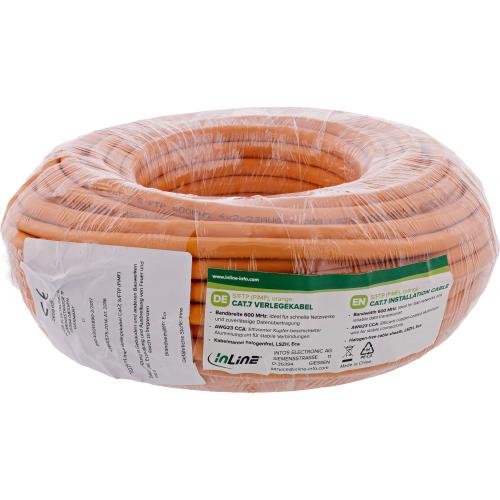 Preview: Cat 7 Verlegekabel S/FTP (PiMF) AWG23/1 CCA – 600 MHz – LSZH – Eca – Orange
