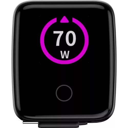 USB-Netzteil 70 W GaN mit USB-C PD + USB-A QC und integriertem 60 cm Kabel, Schwarz