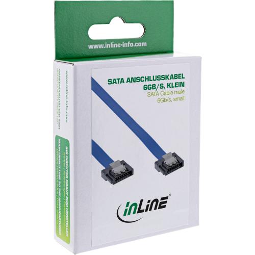 Preview: SATA 6 Gb/s Anschlusskabel klein mit Sicherheitslasche, 0,15 m