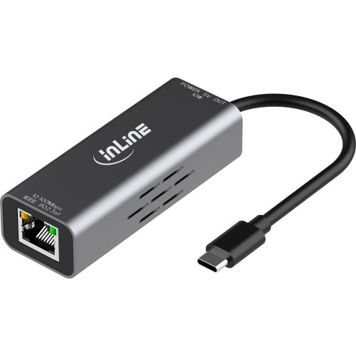 Preview: USB-C zu RJ45 PoE-Adapter mit Überspannungsschutz