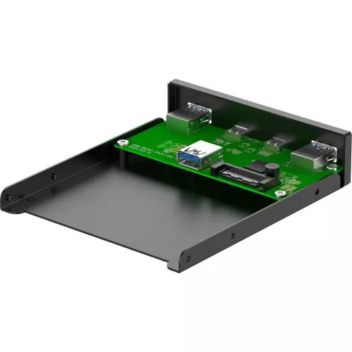 3,5" Front Panel mit 2x USB-A & 2x USB-C, 10 Gb/s, Metall, Schwarz