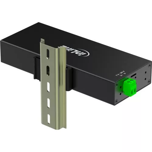 USB 3.2 Gen.1 Industrie-Hub mit 10 Ports, Aluminiumgehäuse und Netzteil