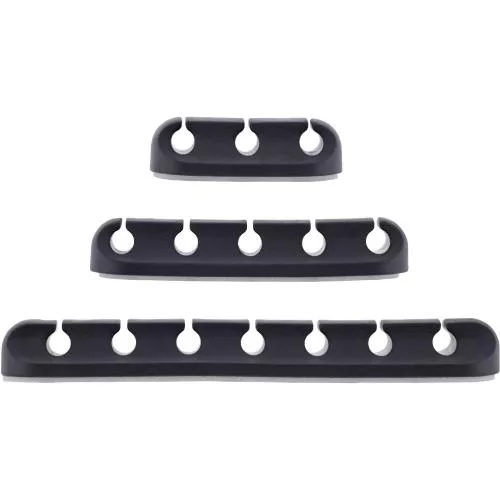Kabelmanager-Set, 3-/5-/7-fach, selbstklebend mit 3M®-Pad, Schwarz