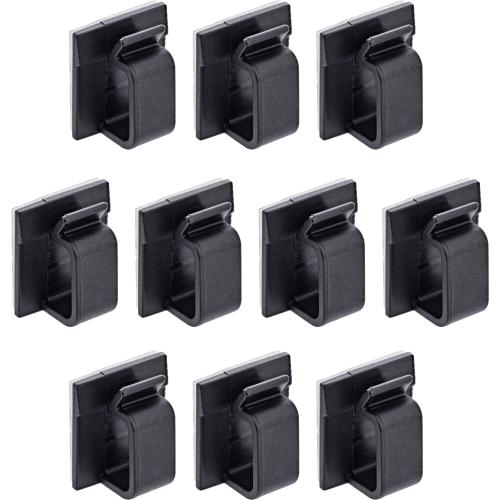 Preview: 10er Pack Kabelmanager Klebesockel XL, Nylon, mit 3M®-Pad, Schwarz
