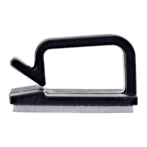 Preview: 10er Pack Kabelmanager Klebesockel XL, Nylon, mit 3M®-Pad, Schwarz