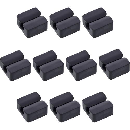 Preview: 10er Pack Kabelclip 1-fach, selbstklebend, mit 3M®-Pad, Schwarz