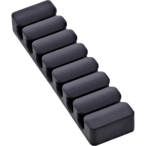 Preview: 5er Pack Kabelclip 7-fach, selbstklebend, mit 3M®-Pad, Schwarz