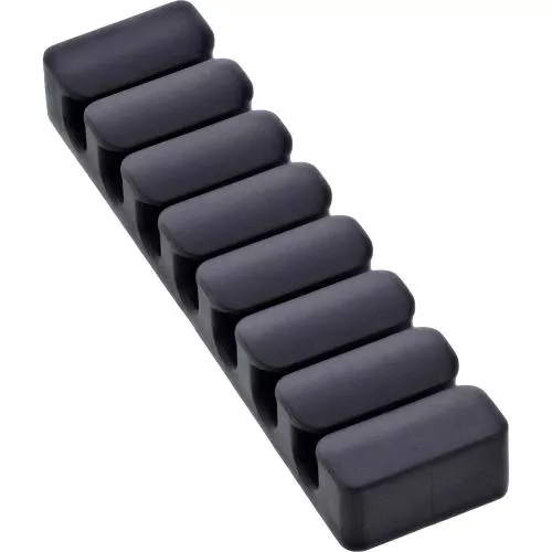 5er Pack Kabelclip 7-fach, selbstklebend, mit 3M®-Pad, Schwarz