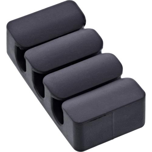 Preview: 5er Pack Kabelclip 3-fach, selbstklebend, mit 3M®-Pad, Schwarz