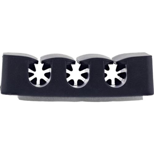 Preview: 5er Pack Kabelclip 3-fach, selbstklebend, mit 3M®-Pad, Schwarz