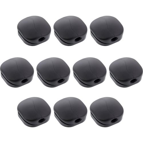 10er Pack Click Kabelmanager 1-Line, selbstklebend mit 3M®-Pad, Schwarz