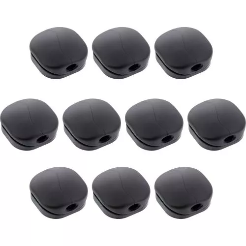 10er Pack Click Kabelmanager 1-Line, selbstklebend mit 3M®-Pad, Schwarz