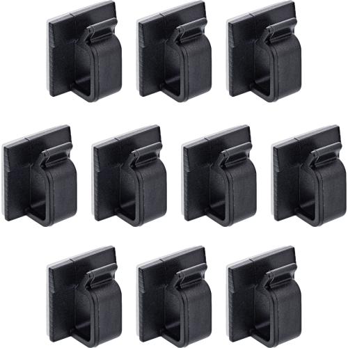 10er Pack Kabelmanager Klebesockel M, Nylon, mit 3M®-Pad, Schwarz