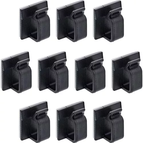 10er Pack Kabelmanager Klebesockel M, Nylon, mit 3M®-Pad, Schwarz