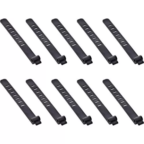 10er Pack Silikon-Kabelbinder, flexibel & wiederverwendbar, 97×10 mm, Schwarz
