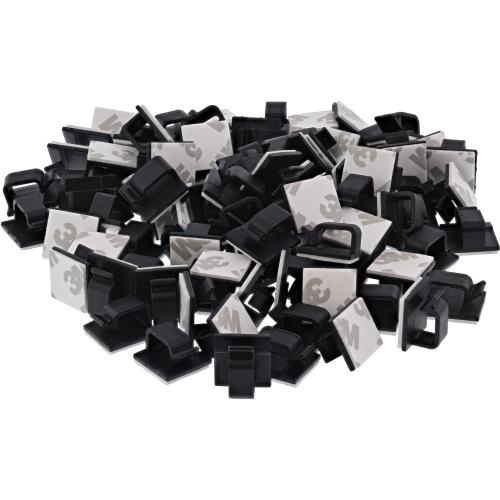 100er Pack Kabelmanager Klebesockel M, Nylon, mit 3M®-Pad, Schwarz